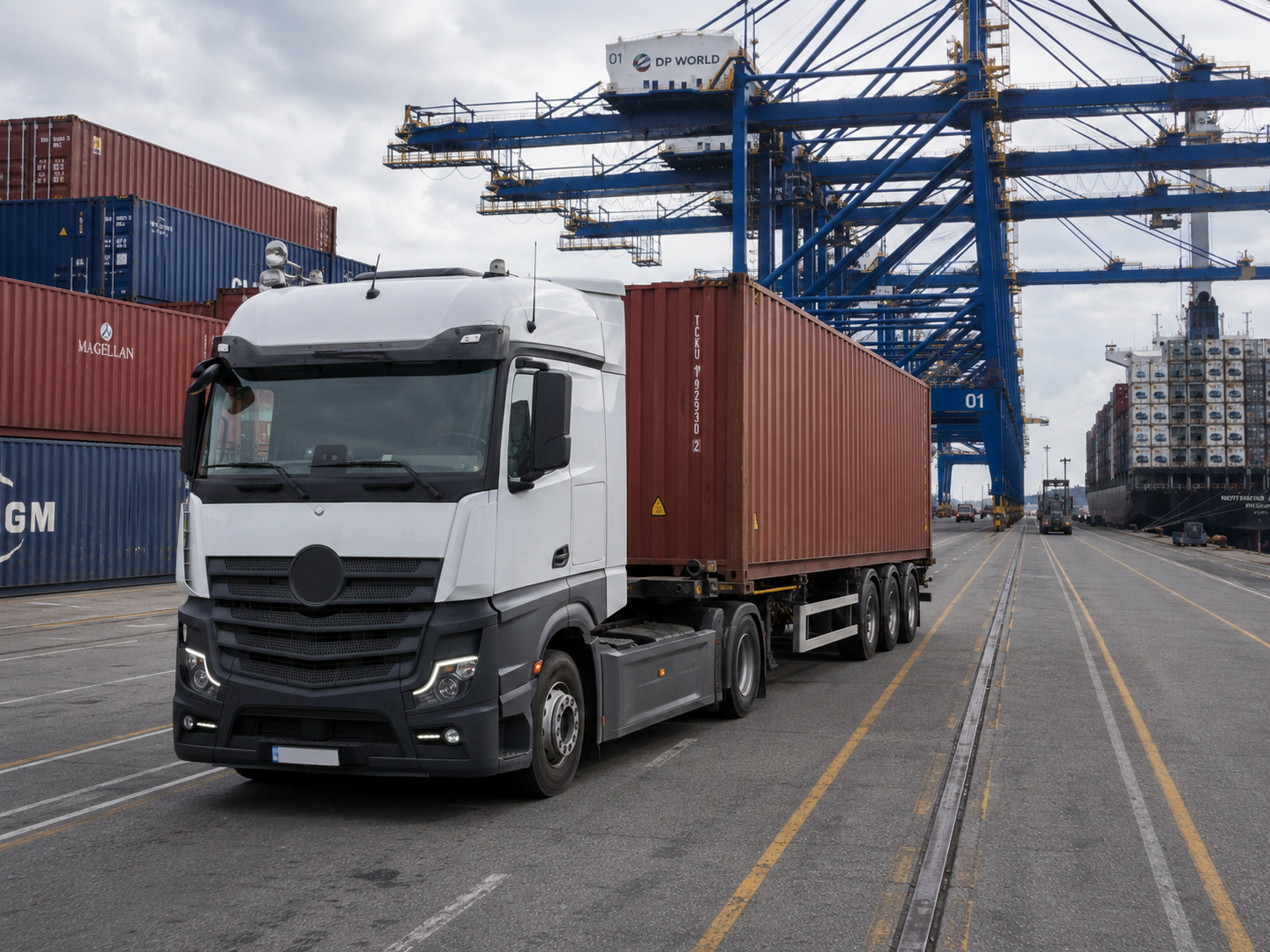 Camión TransportesVz en puerto